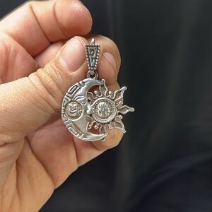 Tasman Sun and Moon Sterling Silver Pendant - chicken itza mm-229